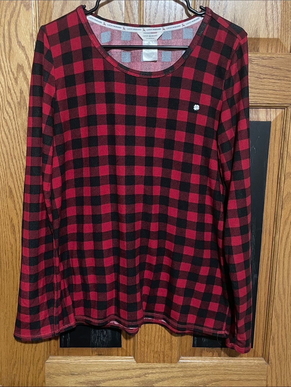 Lucky Brand long sleeve tee/flannel. Buffalo Plaid.